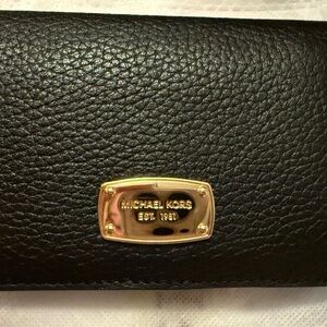 Michael Kors Black Wallet with Gold Logo